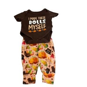 Unique Baby Brown I Made These Rolls Myself Thanksgiving Set 0M Infant Fall